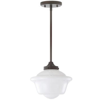 Kurtz School House Adjustable Drop Metal/Glass LED Pendant